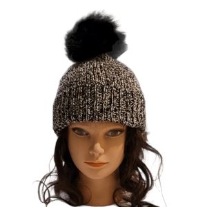 Loft Shimmer Tweed Pom Pom Beanie Hat New With Tag